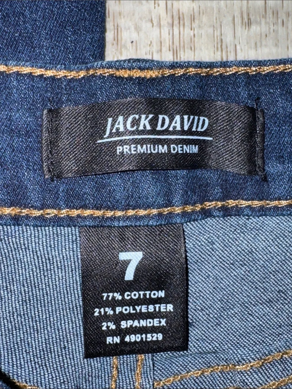 JACK DAVID Dark Blue Distressed FLARE -Leg Jeans- size 7